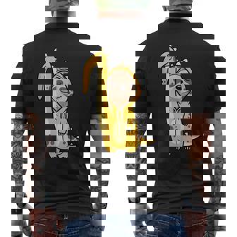 Cute Sloth In Brontosaurus Dino Costume Kawaii Animal Tank Top Men's Back Print T-Shirt | Mazezy