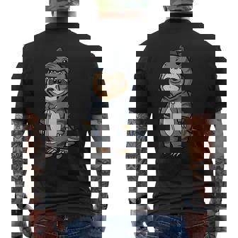 Cute Sloth In Raptor Dinosaur Costume Kawaii Animal Tank Top Men's Back Print T-Shirt | Mazezy