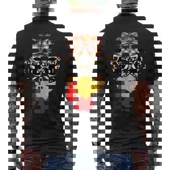 Cute Turkey Face Lover Leopard Sunglasses Thanksgiving Plaid Men's T-shirt Back Print | Seseable CA