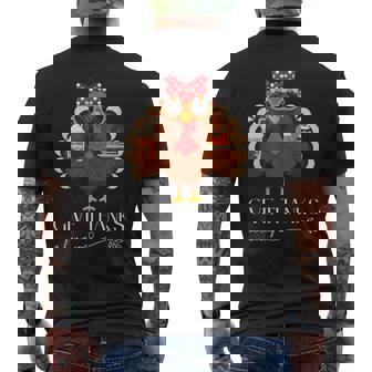 Cute Turkey Give Thanks Always Thanksgiving Men's T-shirt Back Print - Monsterry