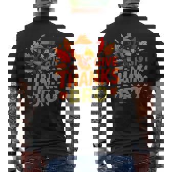 Cute Turkey Thankful Thanksgiving Give Thanks Bro Toddler Men's T-shirt Back Print | Seseable FR