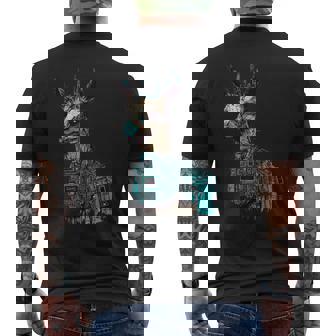 Cyberpunk Llama Art Digital Print For Wall Photography Men's Back Print T-Shirt | Mazezy