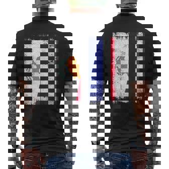 Cyprus Thailand Half Flag Cypriot Thai Roots Men's Back Print T-Shirt | Mazezy