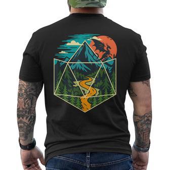 D20 Dice World Rpg Tabletop Games D20 Tabletop Men's T-shirt Back Print - Monsterry