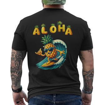 Dabbing Pineapple Sunglasses Aloha Beaches Hawaii Hawaiian Men's T-shirt Back Print - Thegiftio