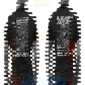 A Dachshund Doesn’t Walk He Deploys Wiener Dog Men's Back Print T-Shirt | Mazezy