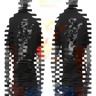 Dachshund Dog Guitar Rock And Roll Weenie Dog Men's T-shirt Back Print | Seseable FR