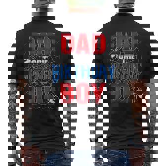 Dad Of The Birthday Boy Spider Web Birthday Party Matching Men's T-shirt Back Print | Mazezy