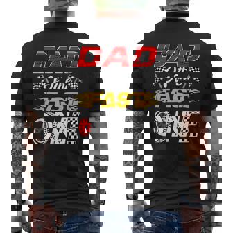 Dad Of The Fast One 1St Birthday Race Car Family Men's Back Print T-Shirt | Mazezy
