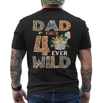Dad Of The Four Ever Wild Safari 4Th Birthday Boy Matching Men's T-shirt Back Print - Thegiftio UK