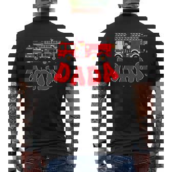 Dada Birthday Boy Fire Truck Firefighter First Birthday Dad Men's T-shirt Back Print | Seseable FR