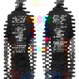 Daddy Of The Birthday Astronaut Rocket Outer Space Birthday Tank Top Men's Back Print T-Shirt | Mazezy