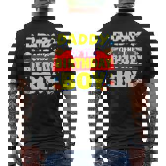 Daddy Of The Birthday Boy Space Astronaut Birthday Boy Men's Back Print T-Shirt | Mazezy