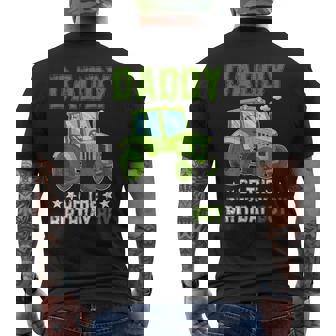 Daddy Of The Birthday Boy Tractors Farm Trucks Family Men's Back Print T-Shirt | Mazezy