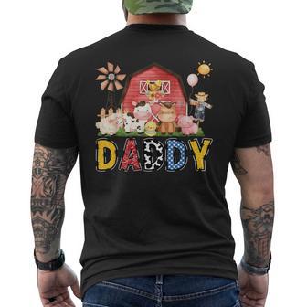 Daddy Farm Cow Birthday Boy Matching Family Party Men's T-shirt Back Print - Thegiftio