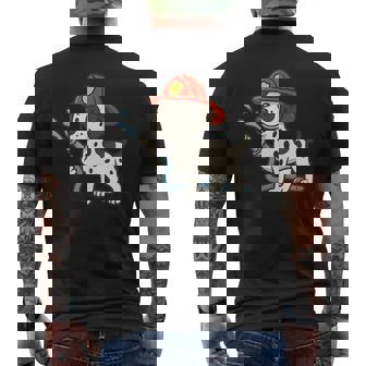 Dalmatian Firefighter Hose Fire Fighting Dog Mom Dad Tank Top Men's Back Print T-Shirt | Mazezy