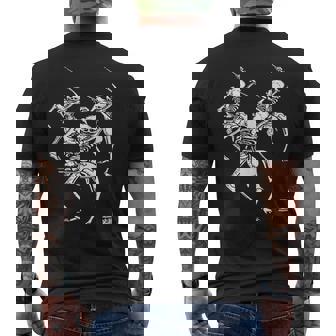 Dance Of Death Drummer Macabre Skeleton Skull Halloween Tank Top Men's Back Print T-Shirt | Mazezy