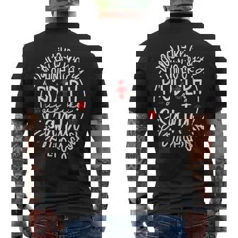 Dance Like Frosty Shine Like Rudolph Love Jesus Christmas Men's Back Print T-Shirt | Mazezy