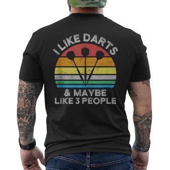 I Like Darts And Maybe Like 3 People I Dart Tank Top Men's Back Print T-Shirt | Mazezy