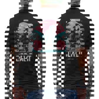 Deadlift Skeleton Fitness Goth Tarot Card Gym Workout Men's T-shirt Back Print - Monsterry