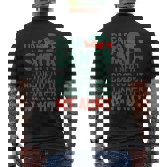 Dear Santa I Tried To Be Good But I Take After My Aunt Men's Back Print T-Shirt - Monsterry