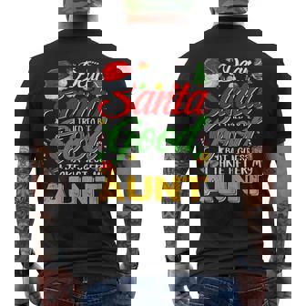 Dear Santa I Tried To Be Good But I Take After My Aunt Tank Top Men's Back Print T-Shirt | Mazezy