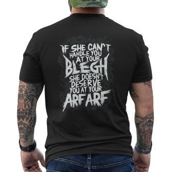 Deathcore If She Can't Handle You At Your Blegh Men's T-shirt Back Print - Thegiftio UK