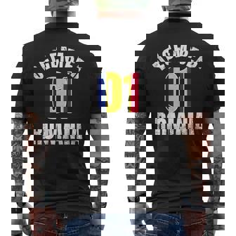 December 01 Romania National Day Ziua Naionala a Romaniei Men's Back Print T-Shirt | Mazezy