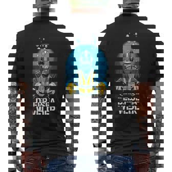 Deep Sea Welder Extreme Underwater Job Ocean Diver Life Men's Back Print T-Shirt | Mazezy