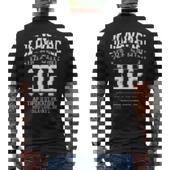 Delaware Surf Fishing 302 Area Code Trap Pond Men's Back Print T-Shirt | Mazezy