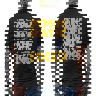 Democratic Party Rocks – Patriotic Pride And Progress Men's Back Print T-Shirt | Mazezy