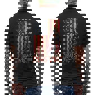 Deus Vult Knight Templar American Flag Crusader Men's T-shirt Back Print - Monsterry