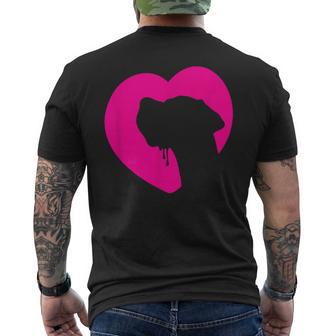 Deutsche Dogge Profil Herz Pink T-Shirt mit Rückendruck - Geschenkecke