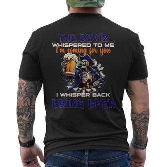 The Devil Whispered To Me I'm Coming For You Skeleton Men's T-shirt Back Print - Thegiftio UK