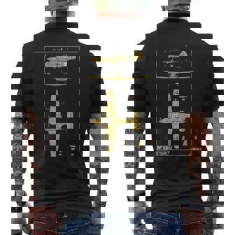 Diagrama Del Avión Alemán Messerschmitt Bf 108 Taifun Ww2 Manga Larga Camiseta Hombre Estampado Espalda - Regaloses