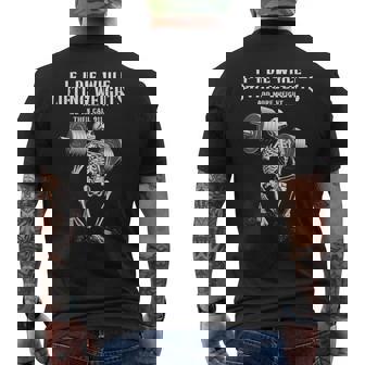 If I Die Lifting Weights Skeleton Gym Workout Fitness Men's T-shirt Back Print - Monsterry