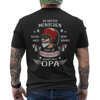 Die Wichtigsten Menschen Nennen Mich Opa Und Cooler Biker T-Shirt mit Rückendruck - Geschenkecke