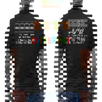 Different Autism Awareness Cow Puzzle Autistic Support Men's T-shirt Back Print - Monsterry