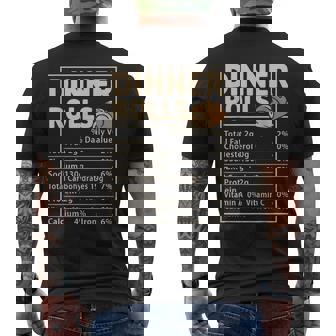 Dinner Rolls Nutrition Facts Bread Food Men's Back Print T-Shirt | Mazezy