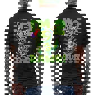 Dinosaur 2Nd Birthday I'm Two Rawr Cute T-Rex Party Men's T-shirt Back Print - Monsterry