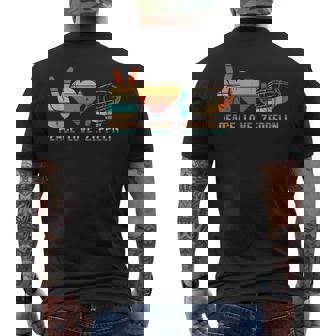 Dirigible Airship Blimp Zepelin Peace Love Zeppelin Men's T-shirt Back Print | Mazezy