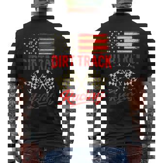 Dirt Track Racing American Flag Motorsport Tank Top Men's Back Print T-Shirt | Mazezy