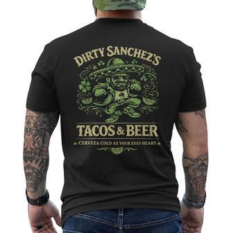 Dirty Sanchez's Tacos & Beer Men's T-shirt Back Print - Monsterry