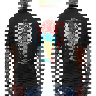 Distressed Baseball Ice Cream Lifestyle 101 Drip Sport Lover Men's Back Print T-Shirt | Mazezy