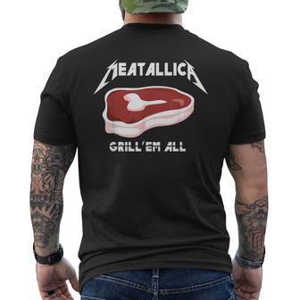 Divertente Barbecue Grigliare Carne Amante Pesante Metallo Fan Regalo T-shirt da uomo con stampa posteriore - Novitaregali