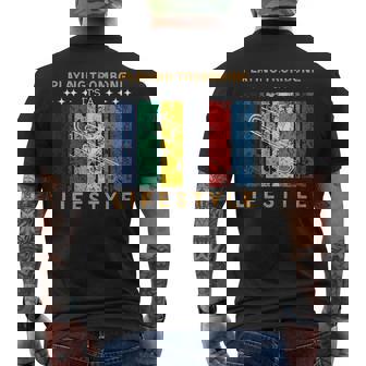 Divertida Con Forma De Estilo Deida Con Trombón Humor Musical Manga Larga Camiseta Hombre Estampado Espalda - Regaloses