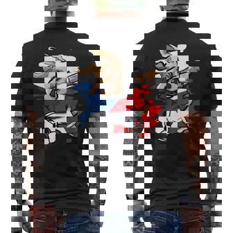 Divertido Dabbing Perro Fútbol De La República Checa Bandera Camiseta Hombre Estampado Espalda - Regaloses