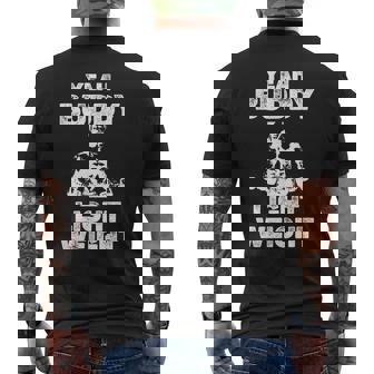 Divertido Gimnasio Entrenamiento Cita Yeah Buddy Peso Ligero Powerlifter Camiseta Hombre Estampado Espalda - Regaloses