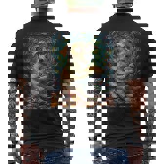 Dog Eating Taco Graphic Art Men's Back Print T-Shirt | Mazezy