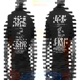 Dog Owner Pet Lover Ask Me German Wirehaired Pointer Men's Back Print T-Shirt | Mazezy